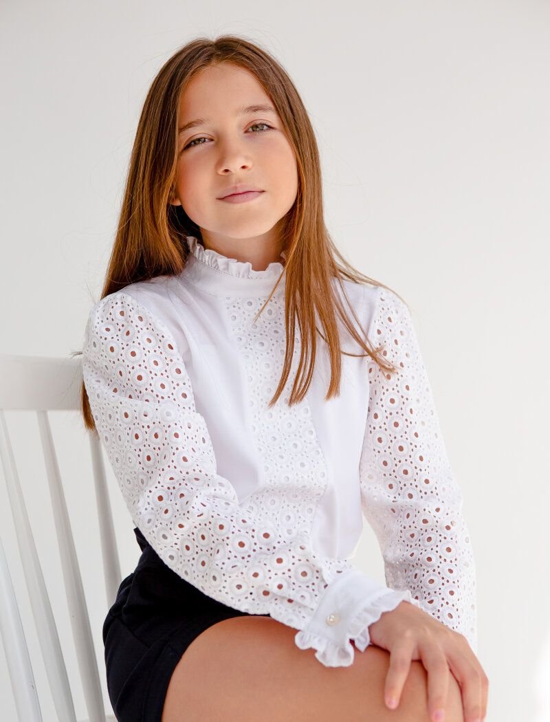 School white blouse with embroidery