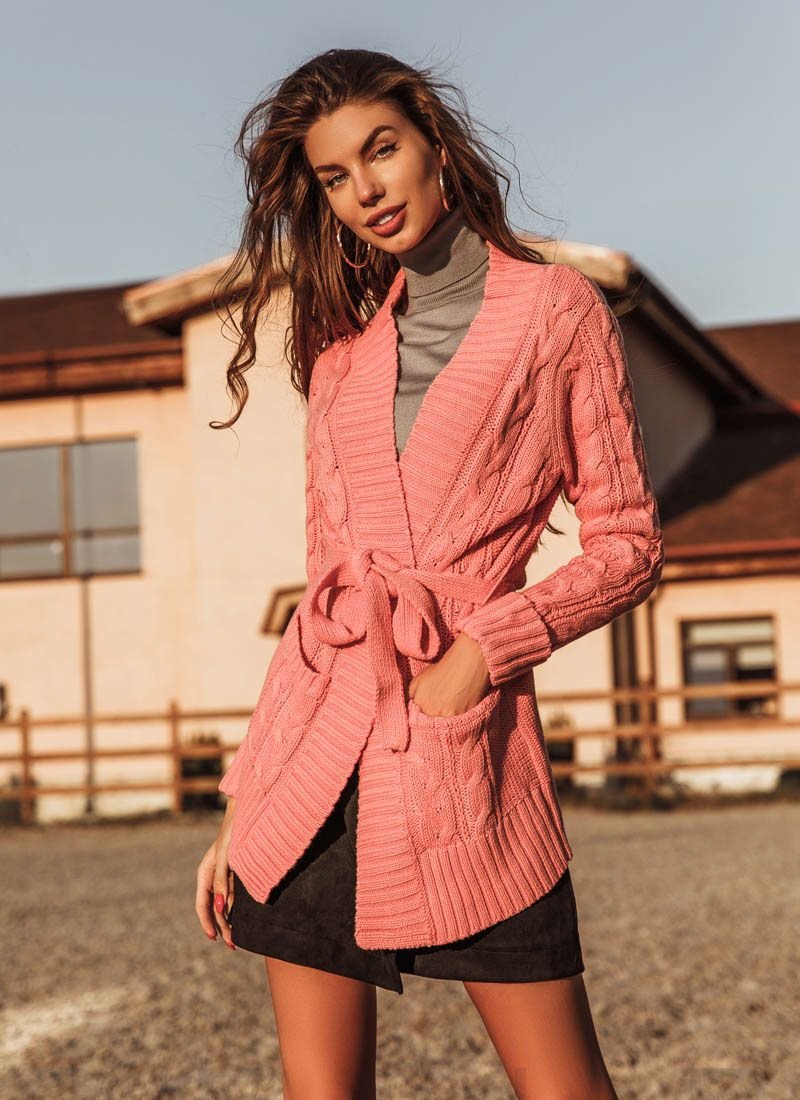 Soft cardigan with belt