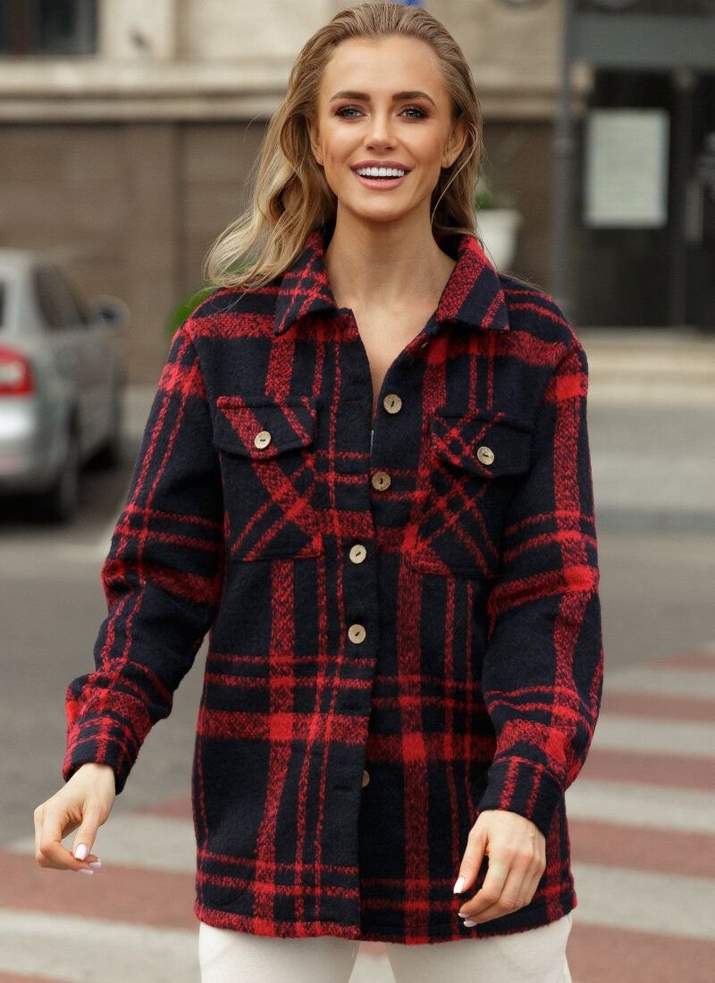 Cashmere shirt-cut jacket