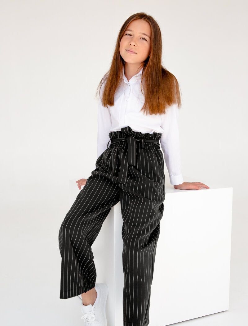 Classic black trousers with a thin stripe