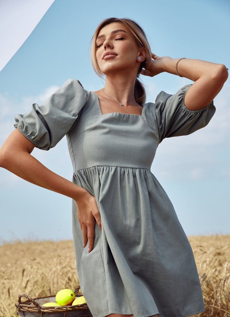 Short linen dress