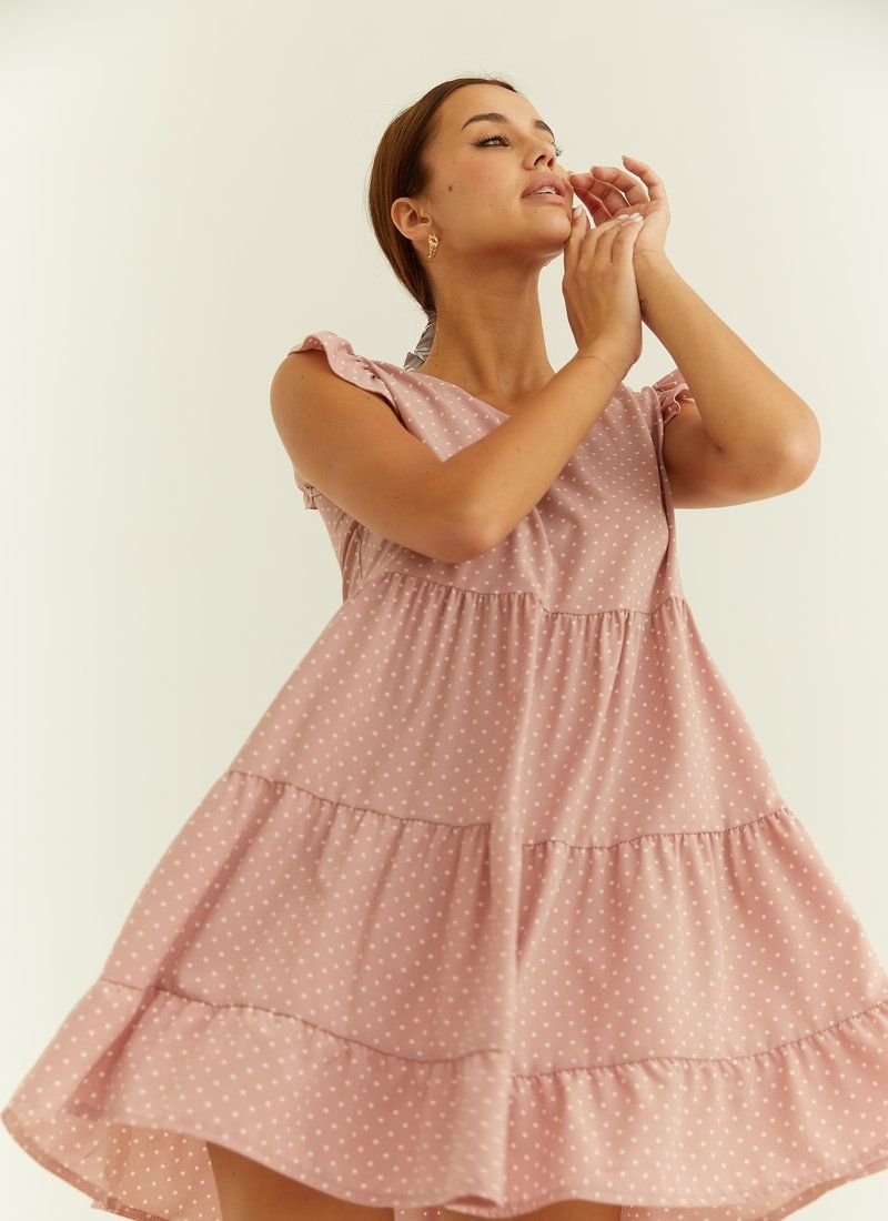 Dress with small polka dots