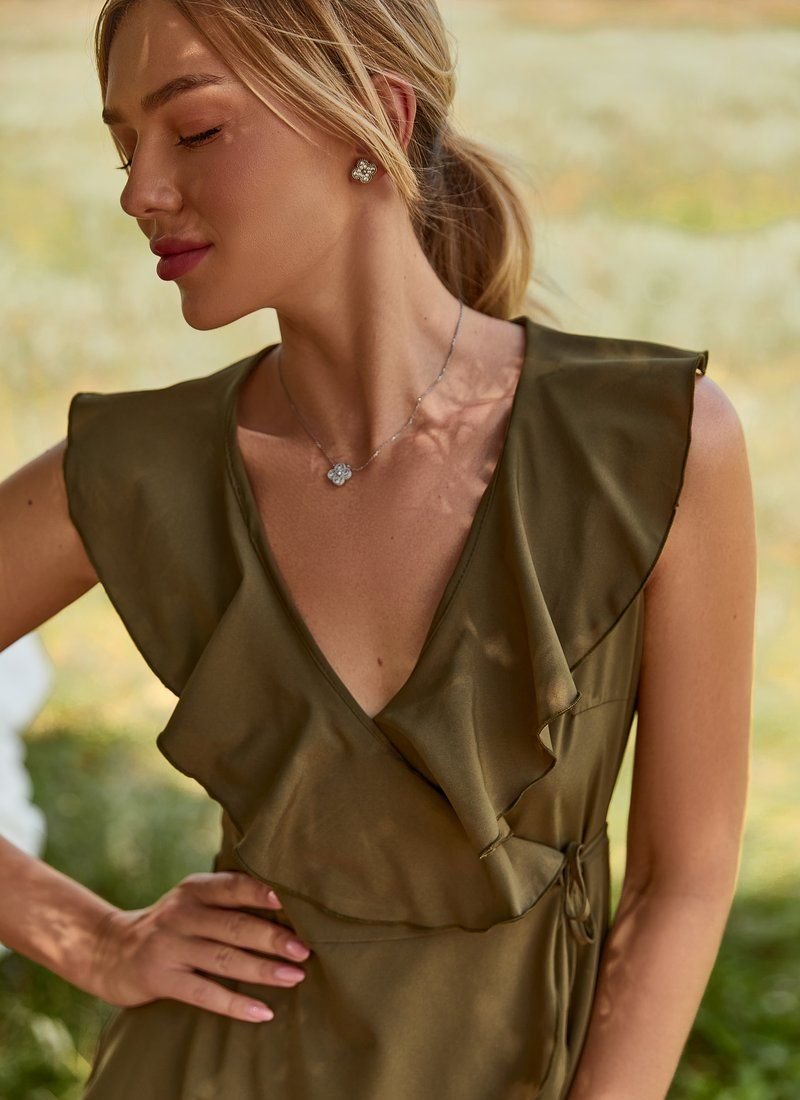 Dress with flounces
