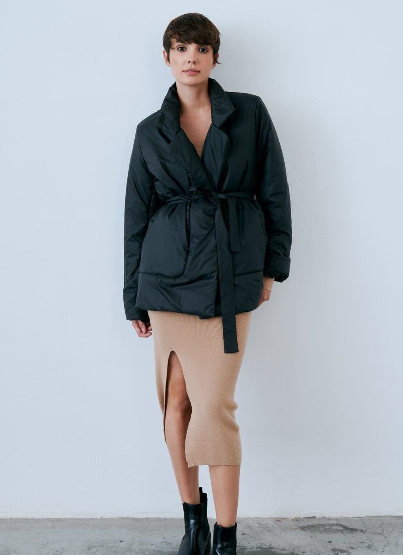 Black jacket with belt