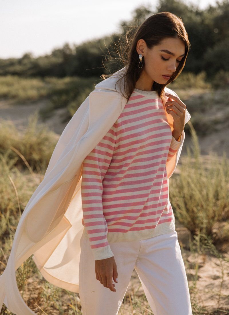 Pink striped jumper