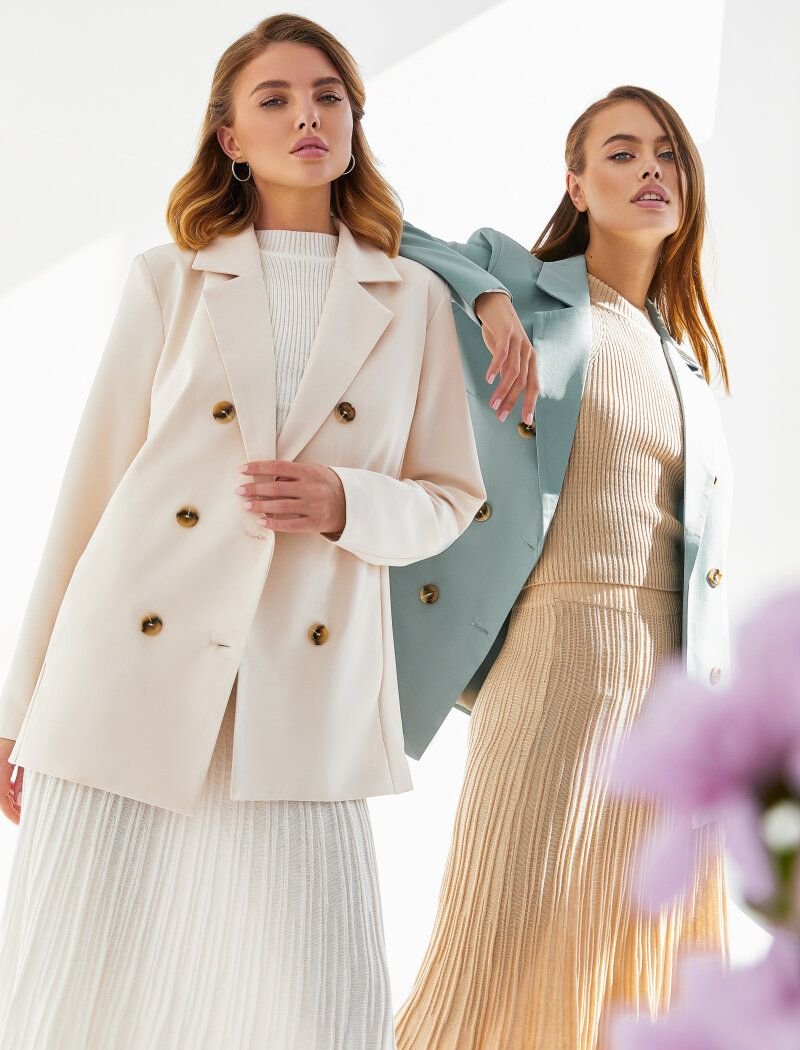 Stylish jacket in a milky shade