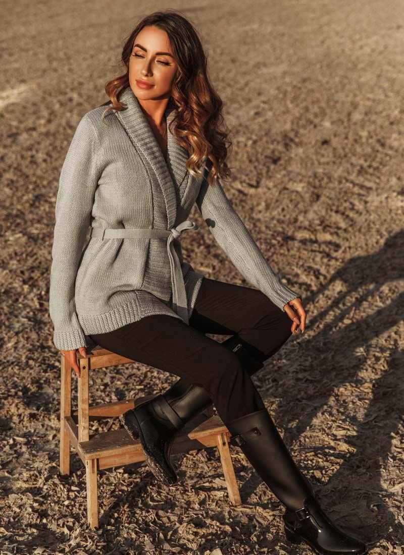 Knitted grey cardigan