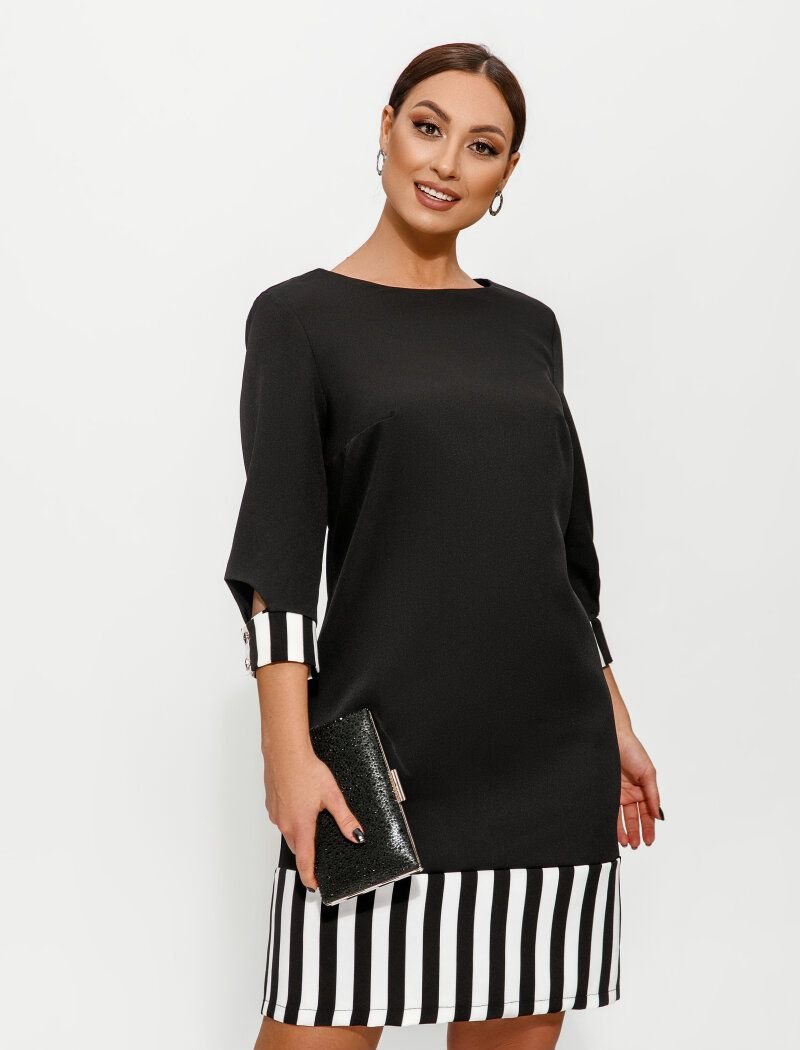 Dress with contrasting inserts