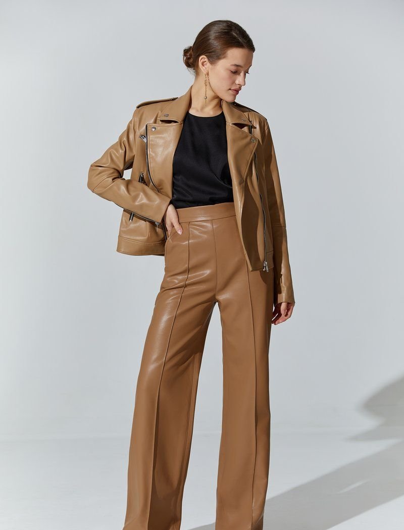 Leather trousers-Palazzo