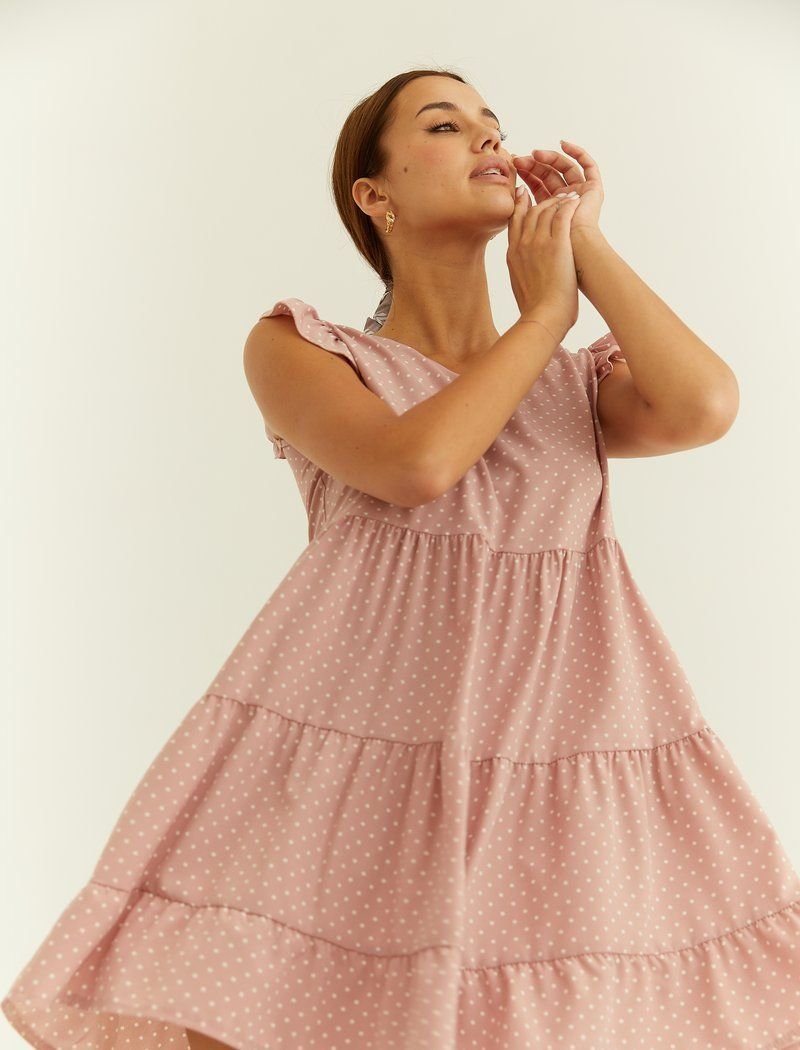 Dress with small polka dots