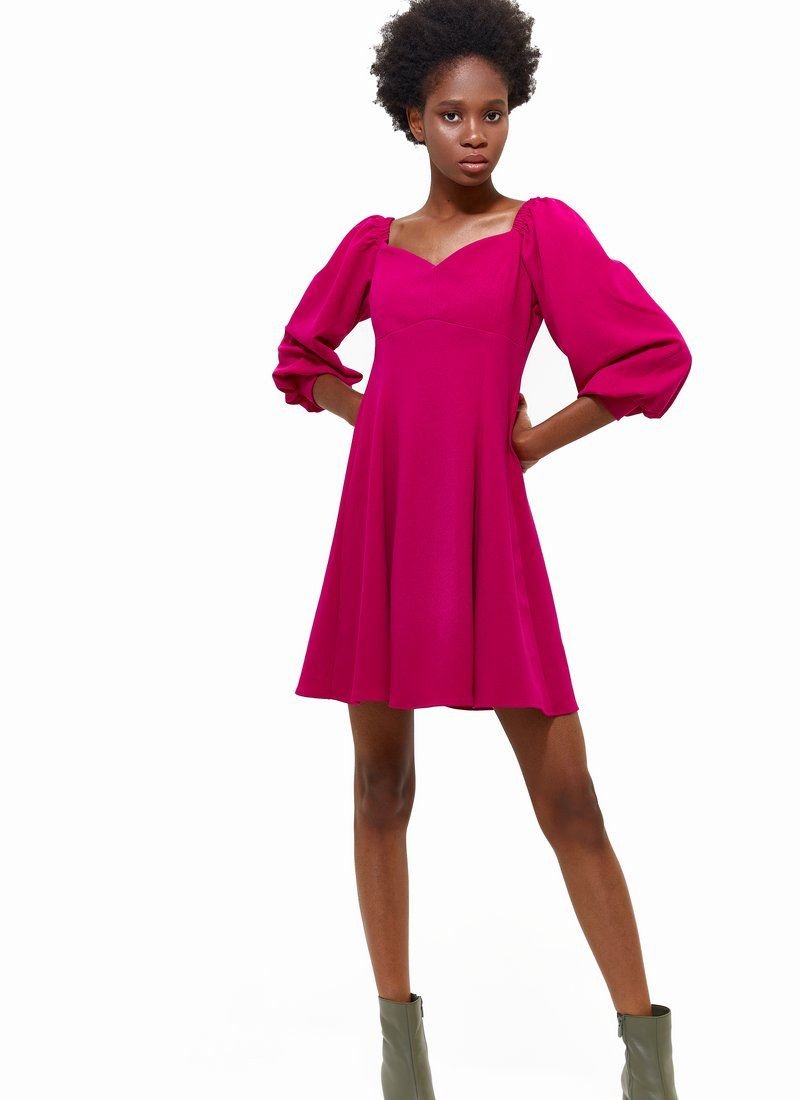 Mini dress in bright fuchsia color