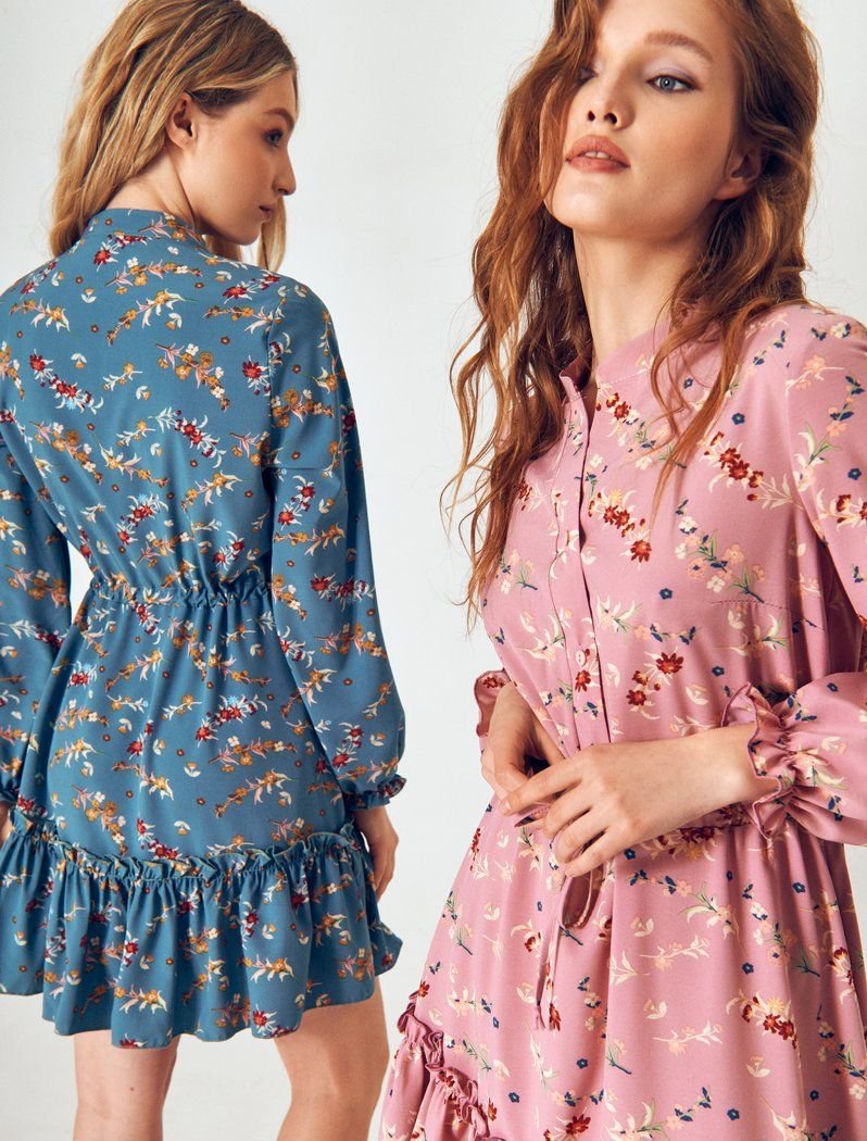 Mini dress with floral print