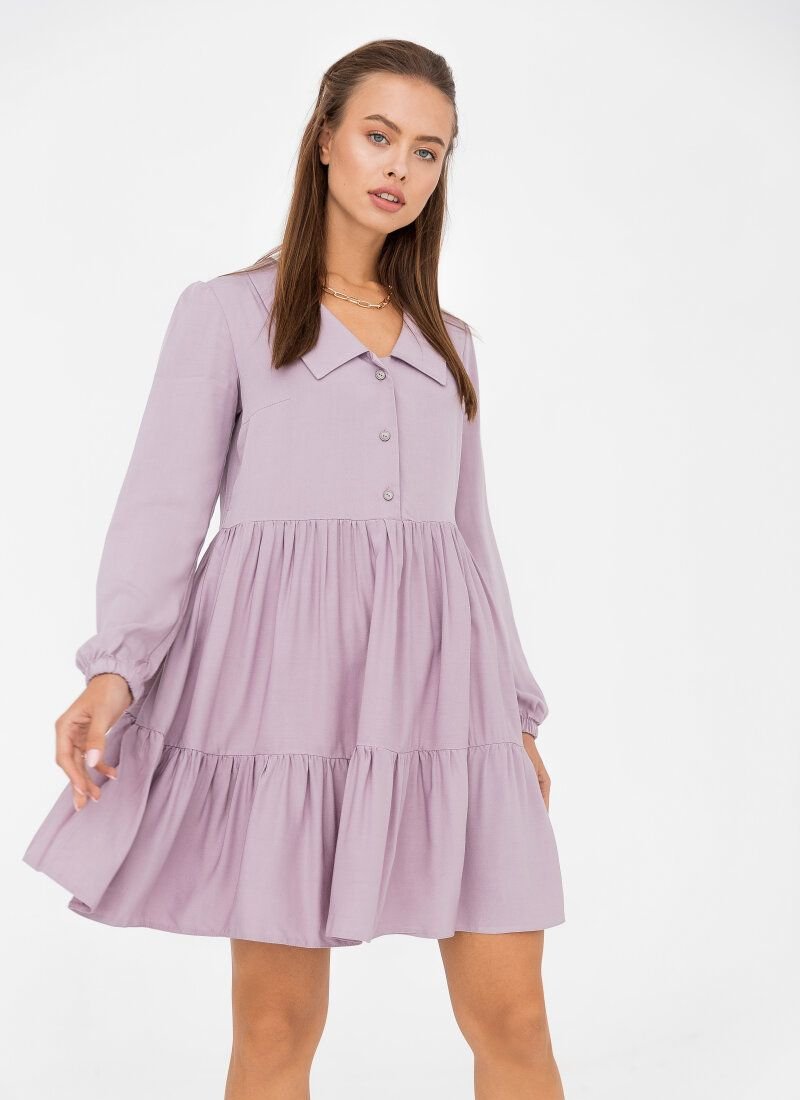 Lavender dress with tiered skirt