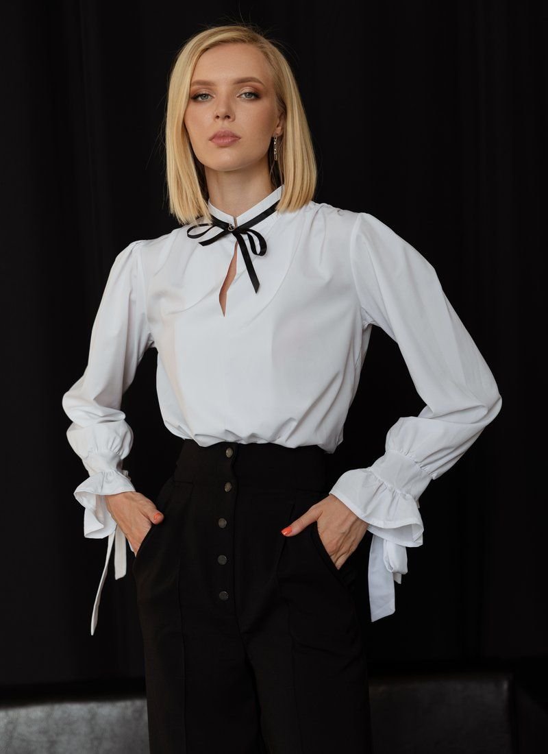 White blouse with a loose fit