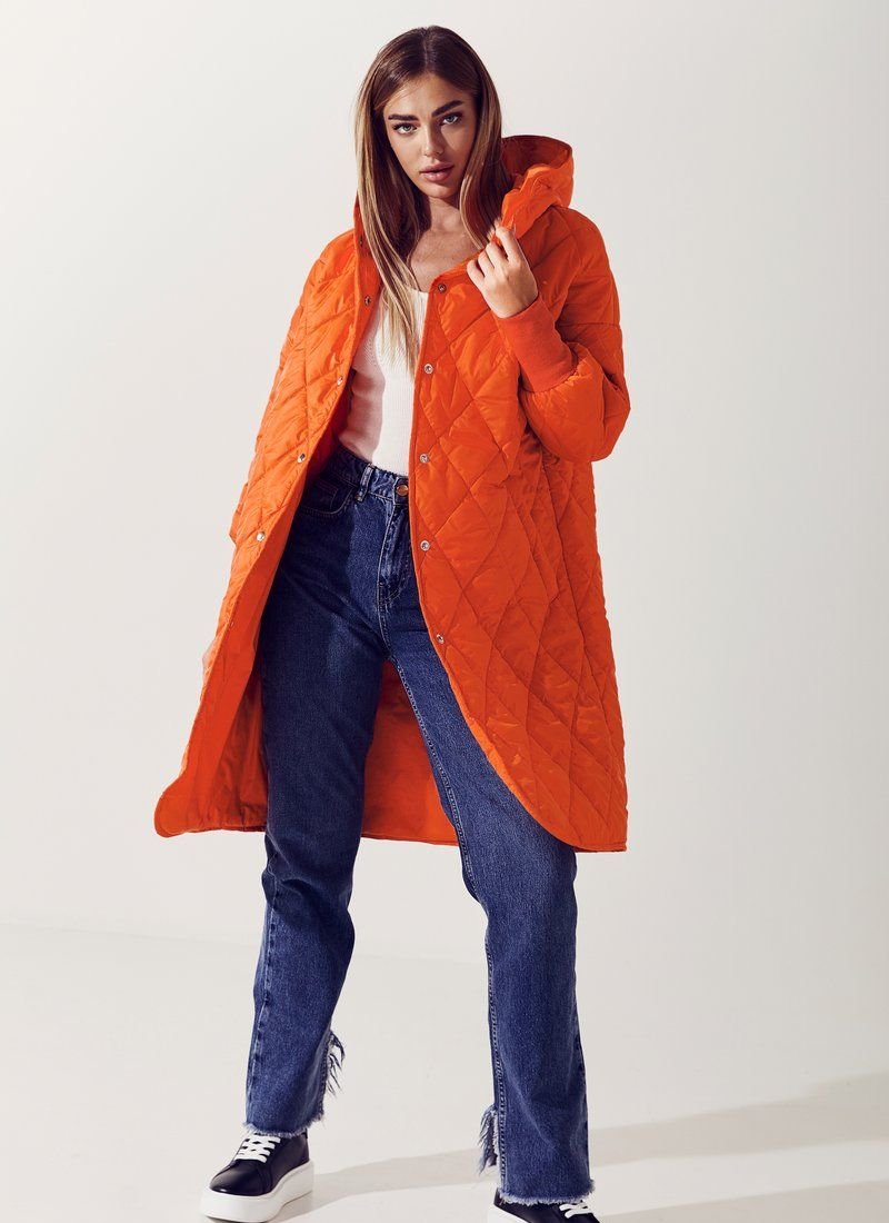 Bright orange hooded jacket