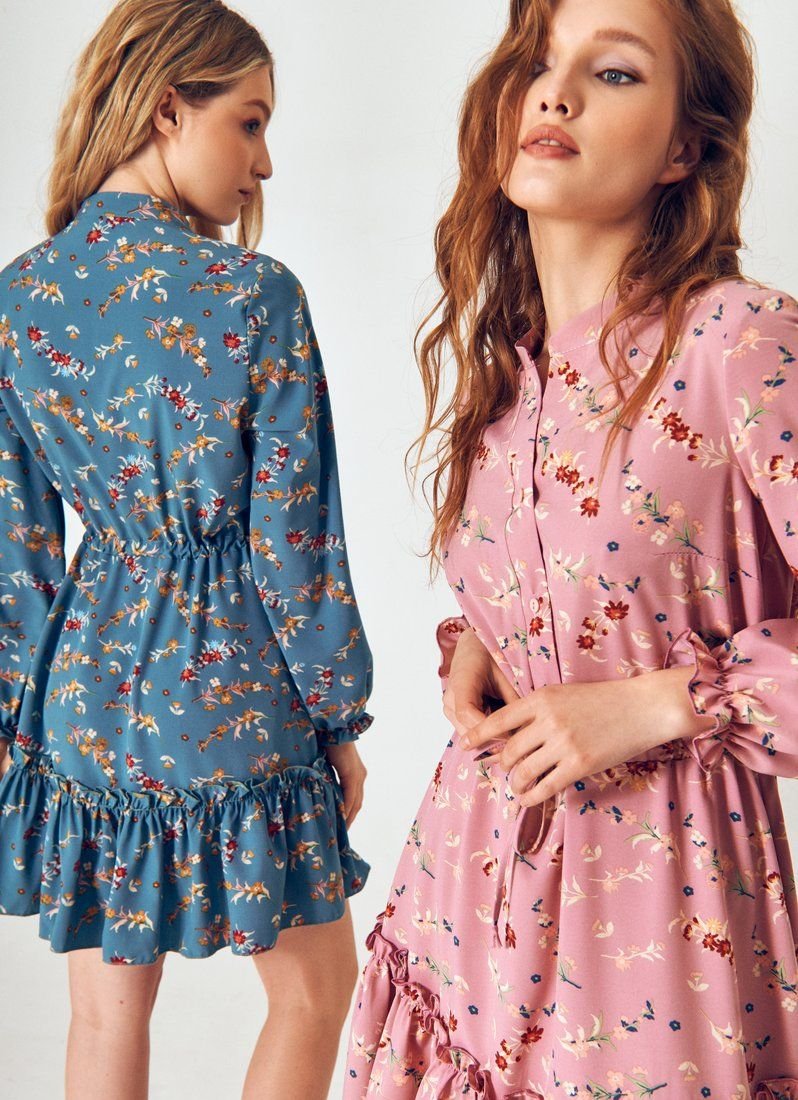 Mini dress with floral print