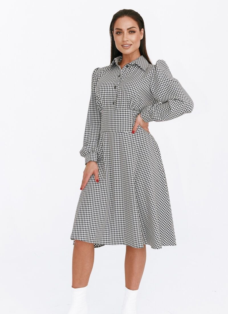 Stylish tweed plaid dress